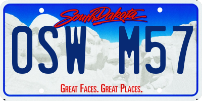 SD license plate 0SWM57