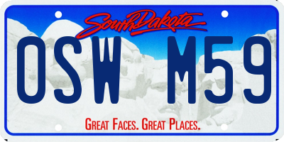 SD license plate 0SWM59