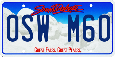 SD license plate 0SWM60