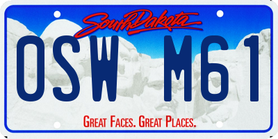 SD license plate 0SWM61