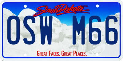 SD license plate 0SWM66
