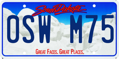 SD license plate 0SWM75