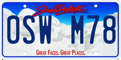 SD license plate 0SWM78