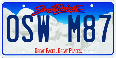 SD license plate 0SWM87