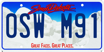 SD license plate 0SWM91