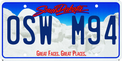 SD license plate 0SWM94