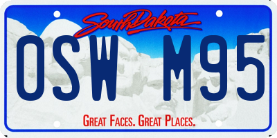 SD license plate 0SWM95