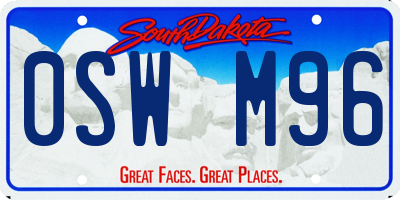 SD license plate 0SWM96