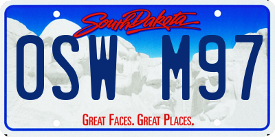 SD license plate 0SWM97
