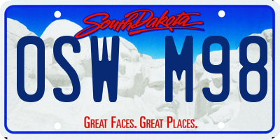 SD license plate 0SWM98