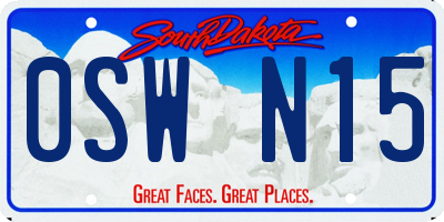 SD license plate 0SWN15