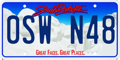 SD license plate 0SWN48