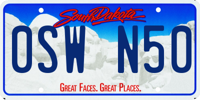 SD license plate 0SWN50
