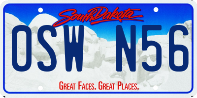 SD license plate 0SWN56