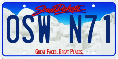 SD license plate 0SWN71