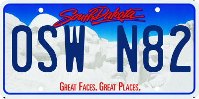 SD license plate 0SWN82