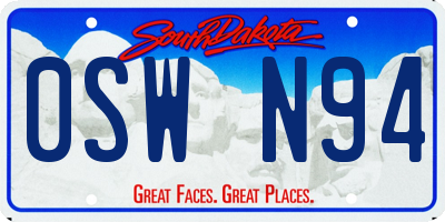 SD license plate 0SWN94