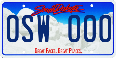 SD license plate 0SWO00