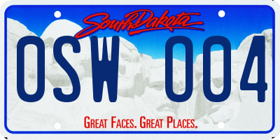 SD license plate 0SWO04