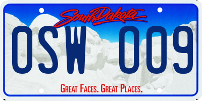 SD license plate 0SWO09