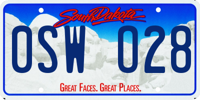 SD license plate 0SWO28