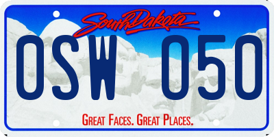 SD license plate 0SWO50