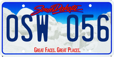 SD license plate 0SWO56