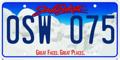 SD license plate 0SWO75