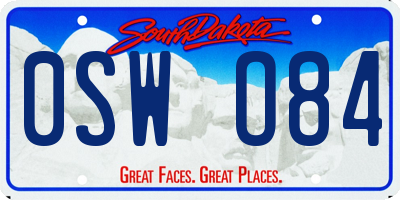 SD license plate 0SWO84