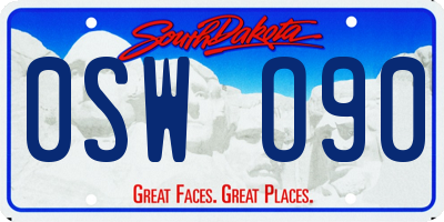 SD license plate 0SWO90