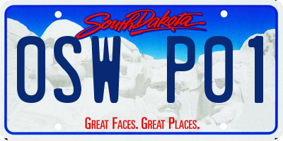 SD license plate 0SWP01