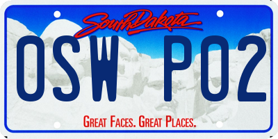 SD license plate 0SWP02