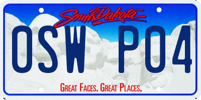 SD license plate 0SWP04