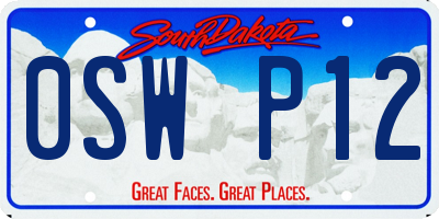 SD license plate 0SWP12