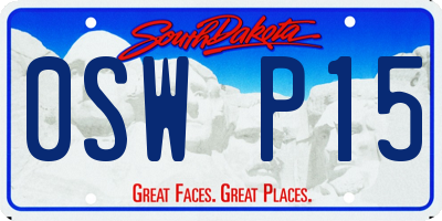 SD license plate 0SWP15