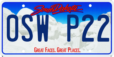 SD license plate 0SWP22