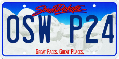 SD license plate 0SWP24