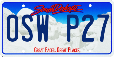 SD license plate 0SWP27