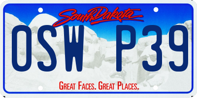 SD license plate 0SWP39