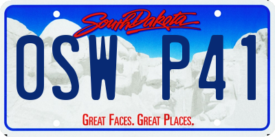 SD license plate 0SWP41