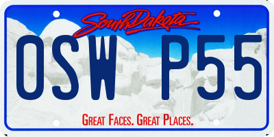 SD license plate 0SWP55