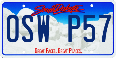 SD license plate 0SWP57