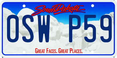 SD license plate 0SWP59