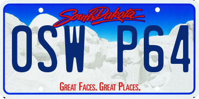 SD license plate 0SWP64
