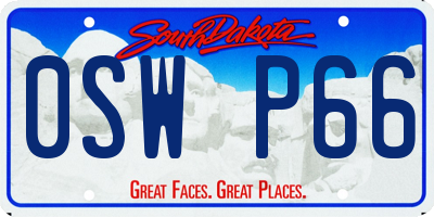 SD license plate 0SWP66