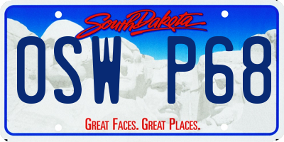 SD license plate 0SWP68
