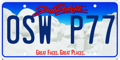SD license plate 0SWP77