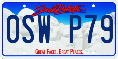 SD license plate 0SWP79