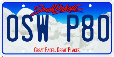 SD license plate 0SWP80