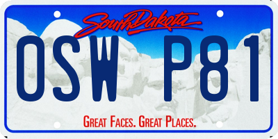 SD license plate 0SWP81